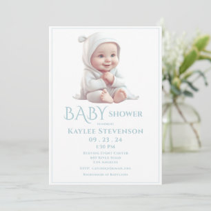 Baby Boy Blauw Baby shower Uitnodiging