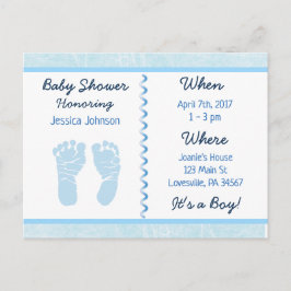 Baby Boy Blauw Baby shower Uitnodiging