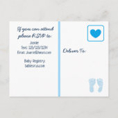 Baby Boy Blauw Baby shower Uitnodiging (Achterkant)