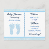 Baby Boy Blauw Baby shower Uitnodiging (Voorkant)