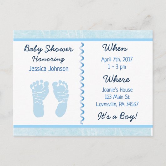 Baby Boy Blauw Baby shower Uitnodiging (Voorkant)