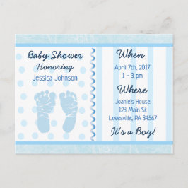 Baby Boy Blauw Baby shower Uitnodiging