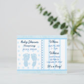 Baby Boy Blauw Baby shower Uitnodiging (Staand voorkant)