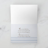 Baby Boy Blauw Dooptaart Teddy Beer Kaart (Binnen)