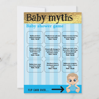 Baby Boy Blauw en Goud Babyshower Game