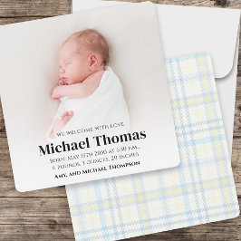 Baby Boy Blauw Foto Eenvoudig Schattig Plaid