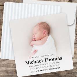 Baby Boy Blauw Foto Eenvoudige Leuke Strepen Vierk