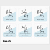 Baby Boy blauw Gepersonaliseerd Baby shower Vierkante Sticker (Vel)
