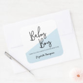 Baby Boy blauw Gepersonaliseerd Baby shower Vierkante Sticker (Envelop)