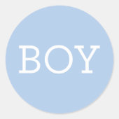 Baby Boy Blauw Geslacht Onthullen Partij Ronde Sticker (Voorkant)