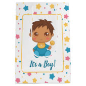 Baby Boy Blauw Jumpsuit Donker Medium Cadeauzakje (Achterkant)