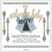 Baby Boy Blauw tipi Tent - Kiss-Cut Sticker (Vel)