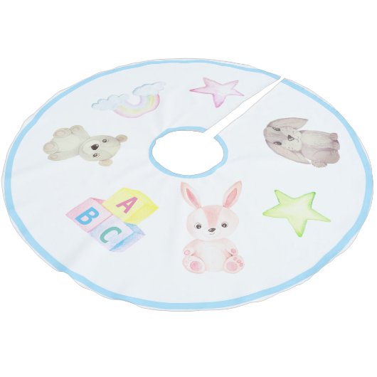 Baby Boy Bloeit Beer Konijndieren Kerstmis Kerstboom Rok (Gekanteld)