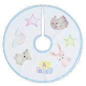 Baby Boy Bloeit Beer Konijndieren Kerstmis Kerstboom Rok (Voorkant)