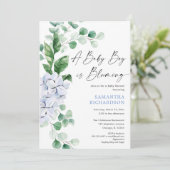 Baby boy bloeit de lentesbloeiende groenerige douc kaart (Staand voorkant)