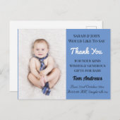 Baby Boy Blue Aankondiging Bedankt Briefkaart (Voorkant / Achterkant)