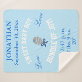 Baby Boy Blue Baby Rattle Upload foto Sherpa Deken (Voorkant (horizontaal))