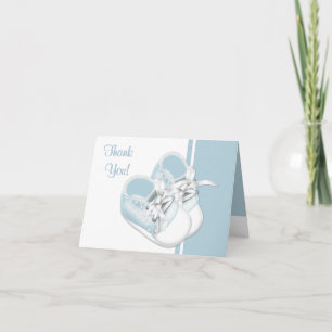 Baby Boy Blue Baby Schoenen Bedankkaartjes Bedankkaart
