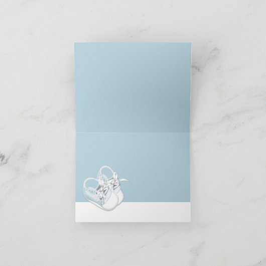 Baby Boy Blue Baby Schoenen Bedankt Kaarten (Binnen)