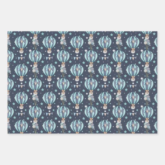 Baby Boy Blue Baby shower Gift Wrap Nieuwe baby Inpakpapier Vel (Voorkant 2)