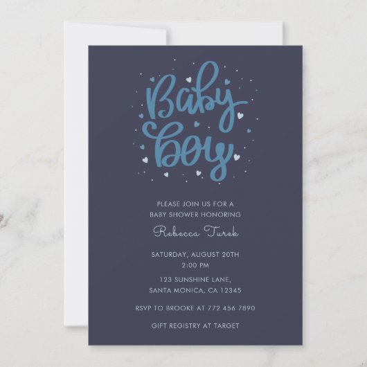 Baby Boy Blue Baby Shower Kaart (Voorkant)