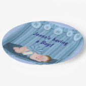 Baby Boy Blue Baby shower Party Paper Borden Papieren Bordje (Gekanteld)