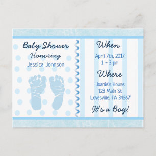 Baby Boy Blue Baby shower Uitnodiging