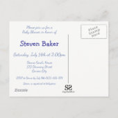 Baby Boy & Blue ballonnen - Baby shower Briefkaart (Achterkant)