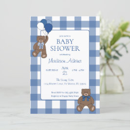 Baby Boy Blue Beerlijk Teddyberen Baby Borrel Kaart