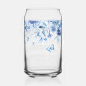 Baby Boy Blue Bloemendrop Speciale Moeder-To-Be Blikvorm Glas (Achterkant)