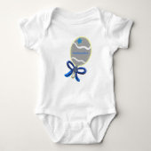 Baby Boy Blue Bow Rattle T-Shirt - CUSTOMIZE Name (Voorkant)