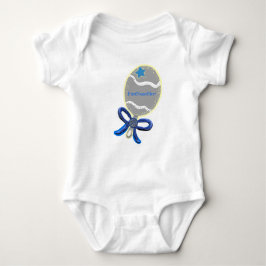 Baby Boy Blue Bow Rattle T-Shirt - CUSTOMIZE Name