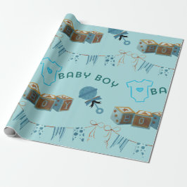 Baby Boy Blue Cadeaupapier