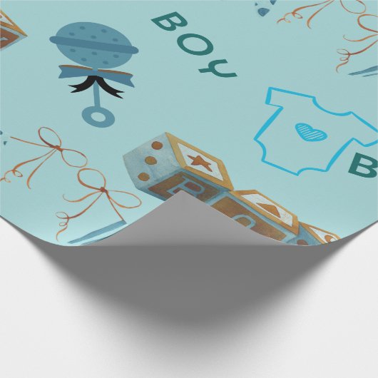 Baby Boy Blue Cadeaupapier (Hoek)