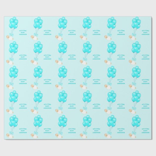 Baby Boy Blue Cadeaupapier (Vlak)