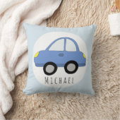 Baby Boy Blue Car Vehicle Name Nursery Kussen (Deken)
