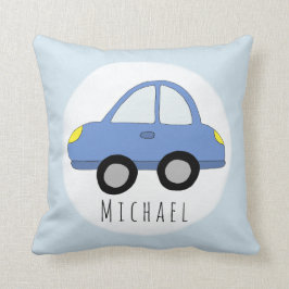 Baby Boy Blue Car Vehicle Name Nursery Kussen