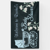 Baby Boy, Blue Carriage, Baby shower Banner (Verticaal)