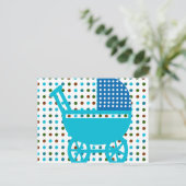 Baby BOY BLUE Carriage Design Hip-cadeautjes Briefkaart (Staand voorkant)