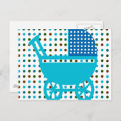 Baby BOY BLUE Carriage Design Hip-cadeautjes Briefkaart (Voorkant / Achterkant)