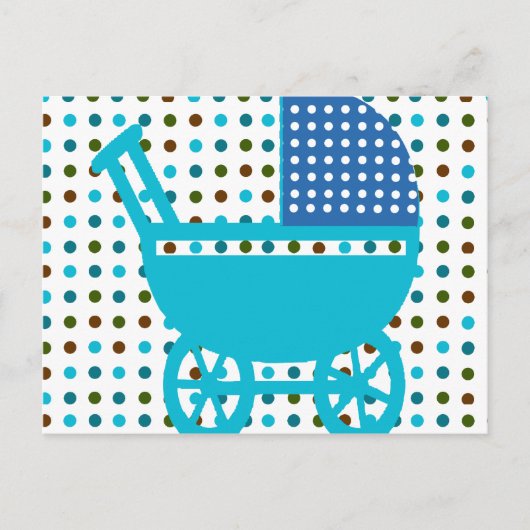 Baby BOY BLUE Carriage Design Hip-cadeautjes Briefkaart (Voorkant)