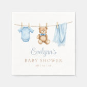 Baby Boy Blue Clothesline Baby shower Servet (Voorkant)