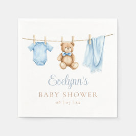 Baby Boy Blue Clothesline Baby shower Servet