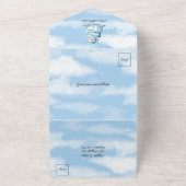 Baby Boy Blue Clouds Ballonnen Douche Uitnodiging (Buitenkant)