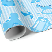 Baby Boy Blue Collage Cadeaupapier (Rol Hoek)