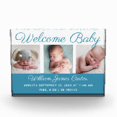 Baby Boy Blue Collage Schattige Cursief Script Fotoblokken (Voorkant)