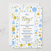 Baby Boy Blue Confetti Baby shower Kaart (Voorkant)