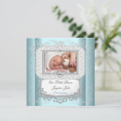 Baby Boy Blue Doop Doop Kruis Prins Kaart (Staand voorkant)