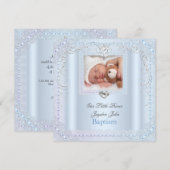 Baby Boy Blue Doop Doop Kruis Prins Kaart (Voorkant / Achterkant)