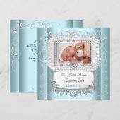 Baby Boy Blue Doop Doopfeest Kruis Prins Kaart (Voorkant / Achterkant)